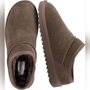 NWOB CUSHIONAIRE Women's Brown Genuine Suede Slip-On Clogs Sz 11 M